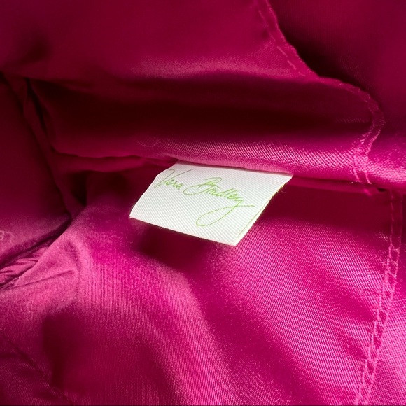 Vera Bradley Solid Fuchsia Quilted Tote Shoulder Bag - Picture 10 of 11